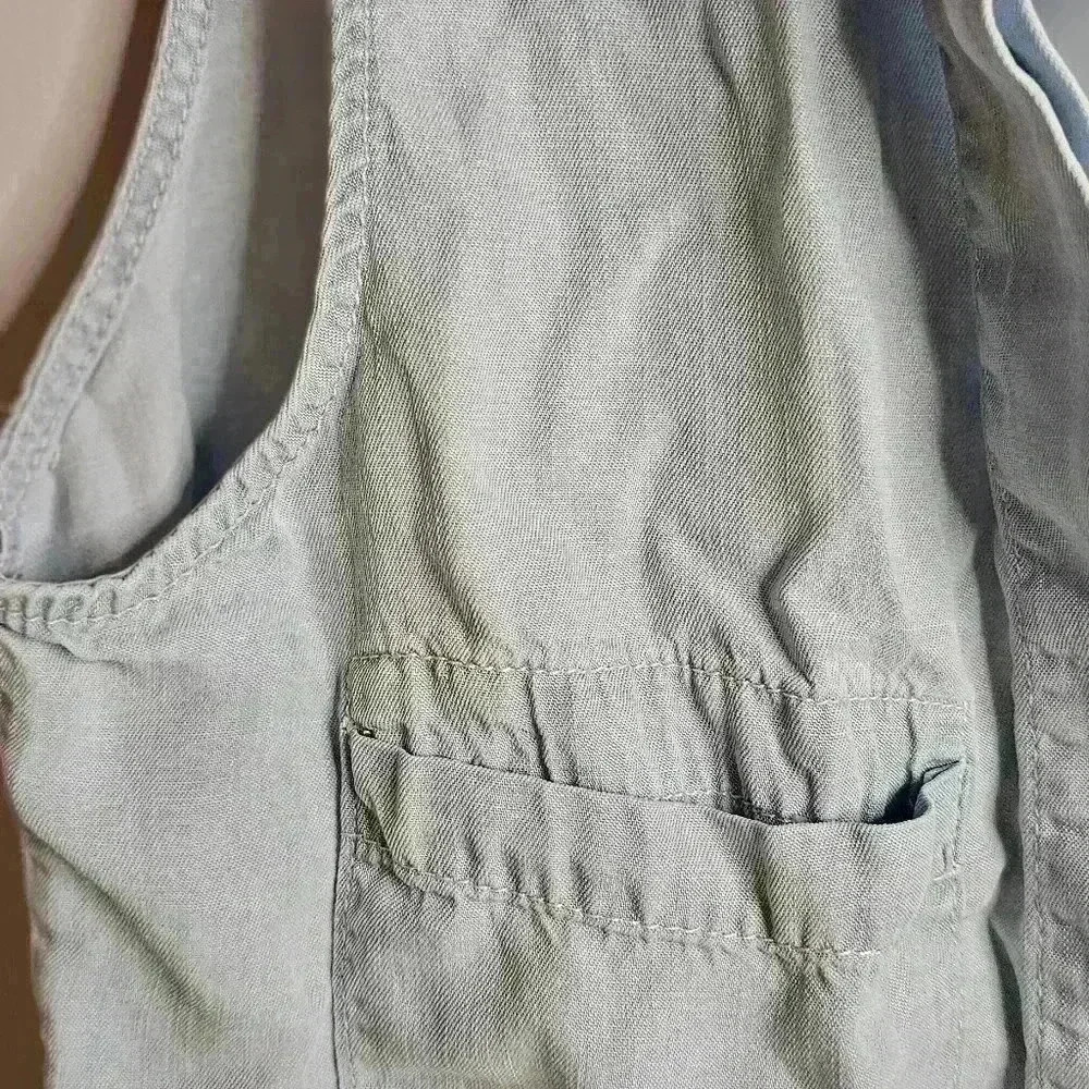Andrea Jovine Soft Denim Collared Sleeveless Blouse Small - Picture 4 of 6